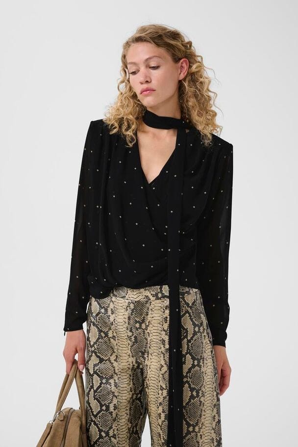 Gestuz - Gzdorthie P Blouse 10911034 - 109160 - Khaki Dot Bluser 
