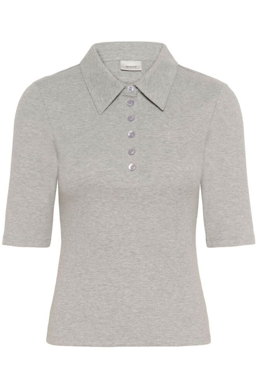 Gestuz - Gzdrew Polo Mel Top 10910951 - 107578 - Grey Mélange Toppe 