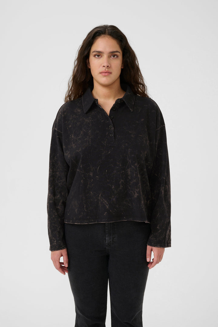 Gestuz - Gzneia Polo 10910662 - 108377 - Black Brown Washed Skjorter 
