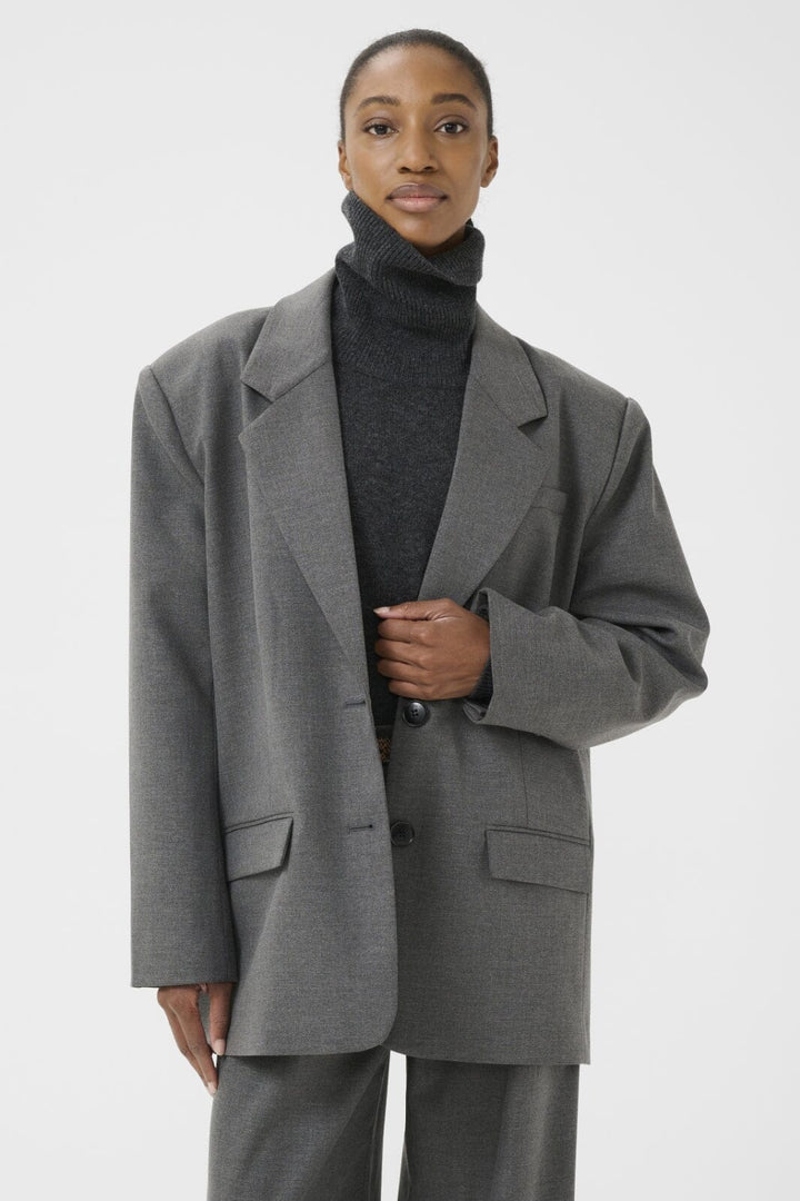 Gestuz - Gzpaula Melange Oz Blazer 10910493 - 100494 - Dark Grey Melange