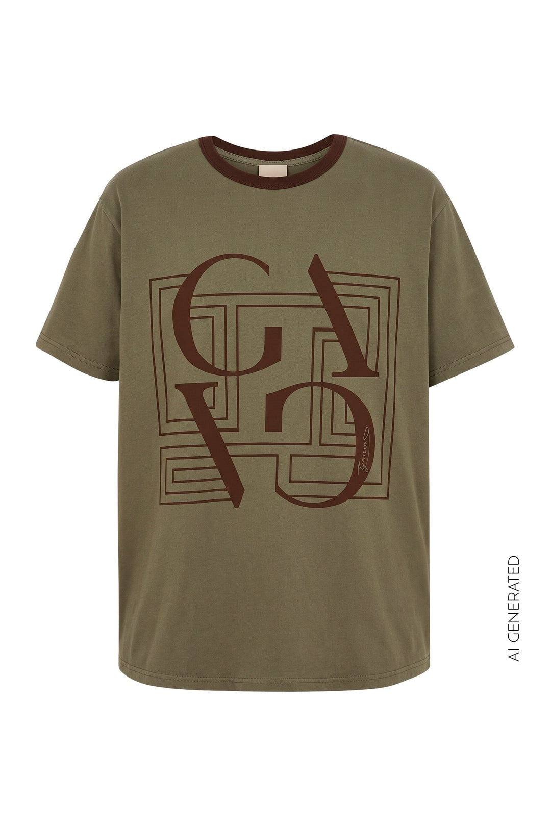 Gossia - Basgo Tee G2850 - Army / Brown Print T-shirts 