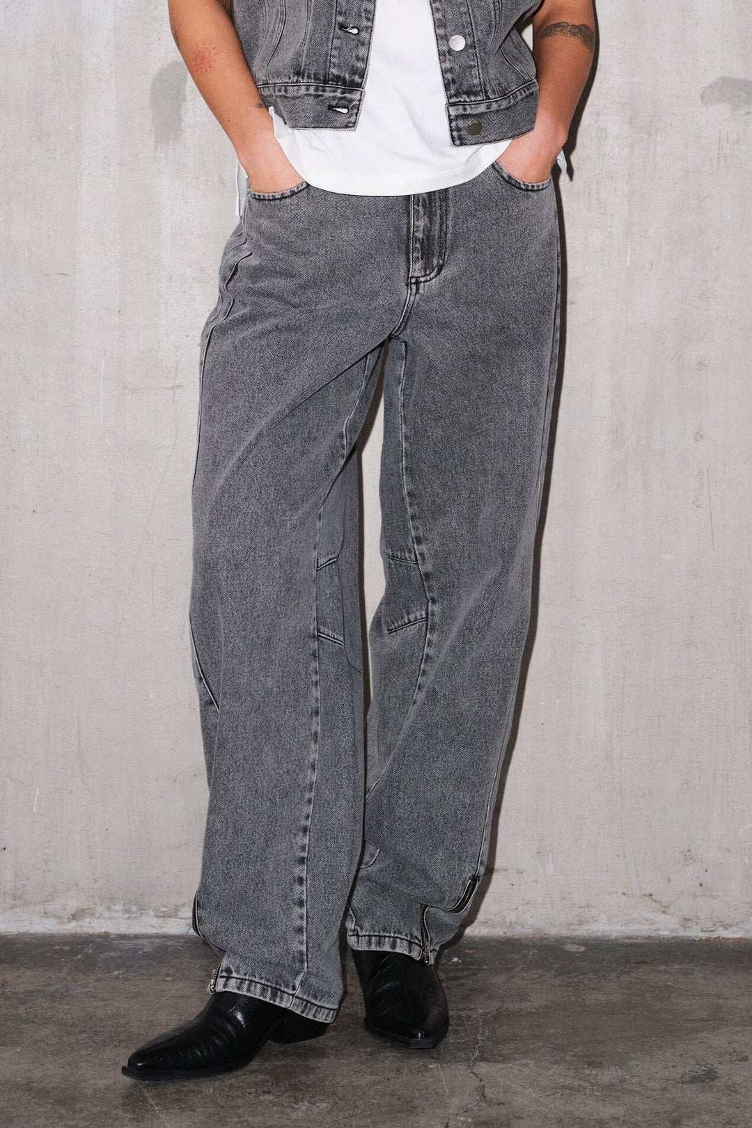 Gossia - Dawngo Jeans G2977 - Grey Washed Jeans 