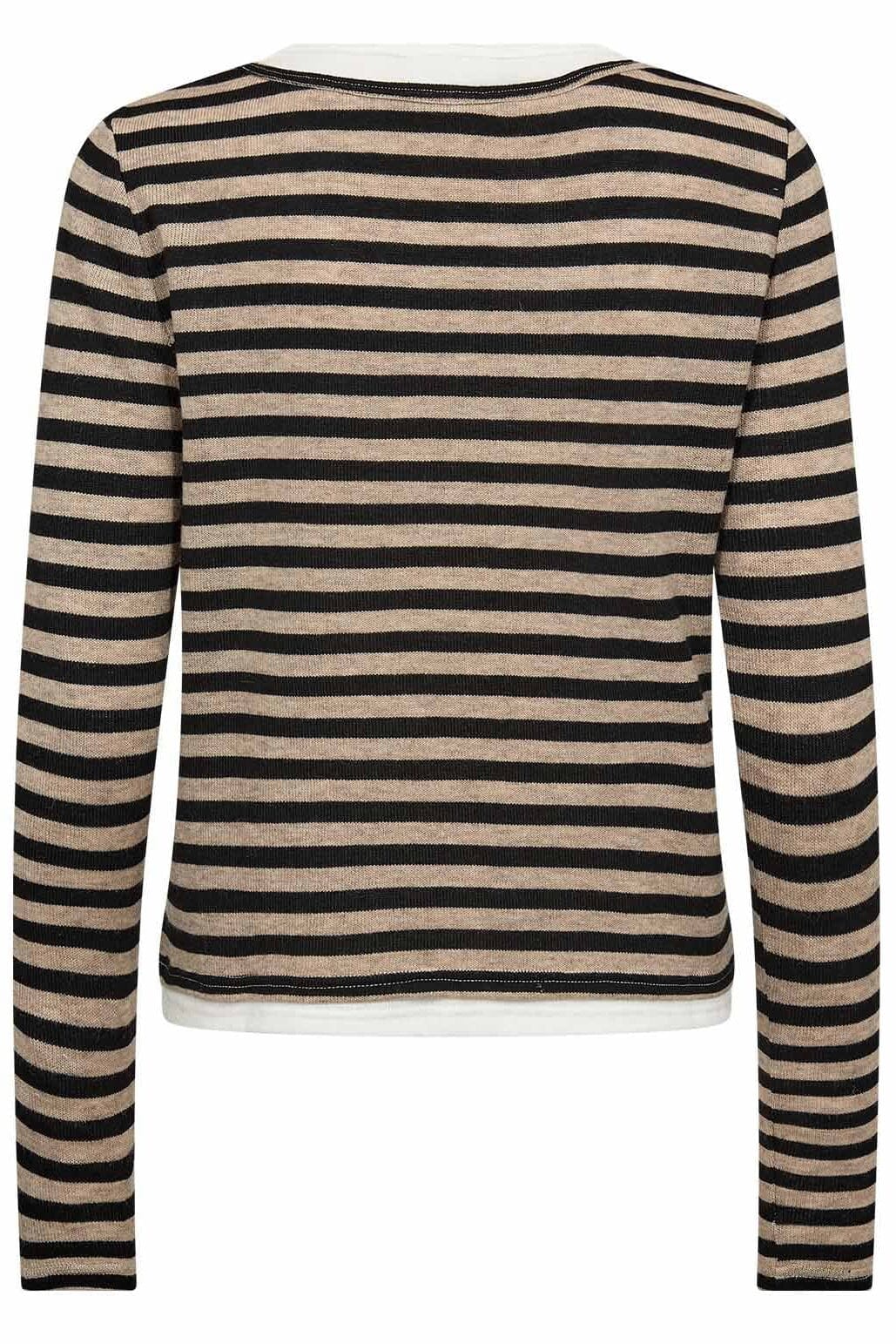 Gossia - Elmago Blouse G3119 - Sand Brown Stripes Bluser 