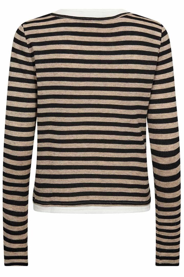 Gossia - Elmago Blouse G3119 - Sand Brown Stripes Bluser 