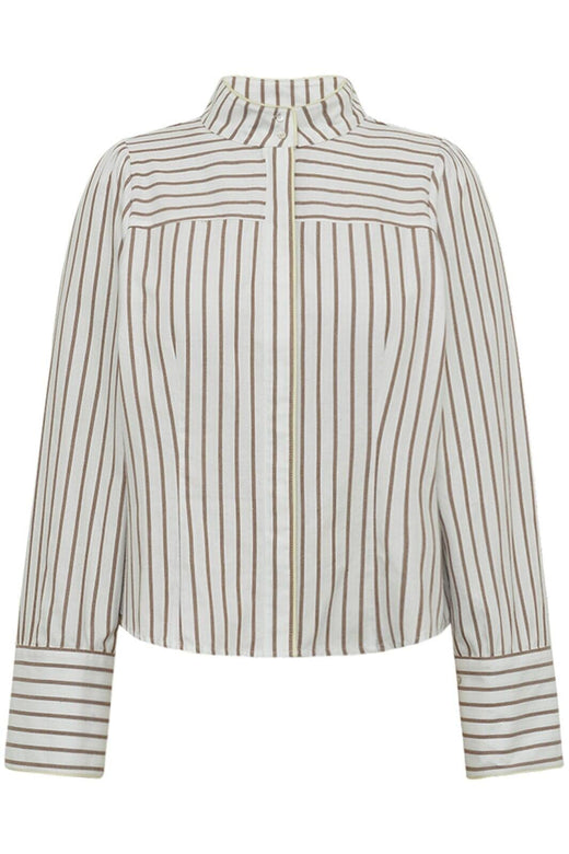 Gossia - Nicogo Shirt G2851 - Off-White/Brown Stripes Skjorter 