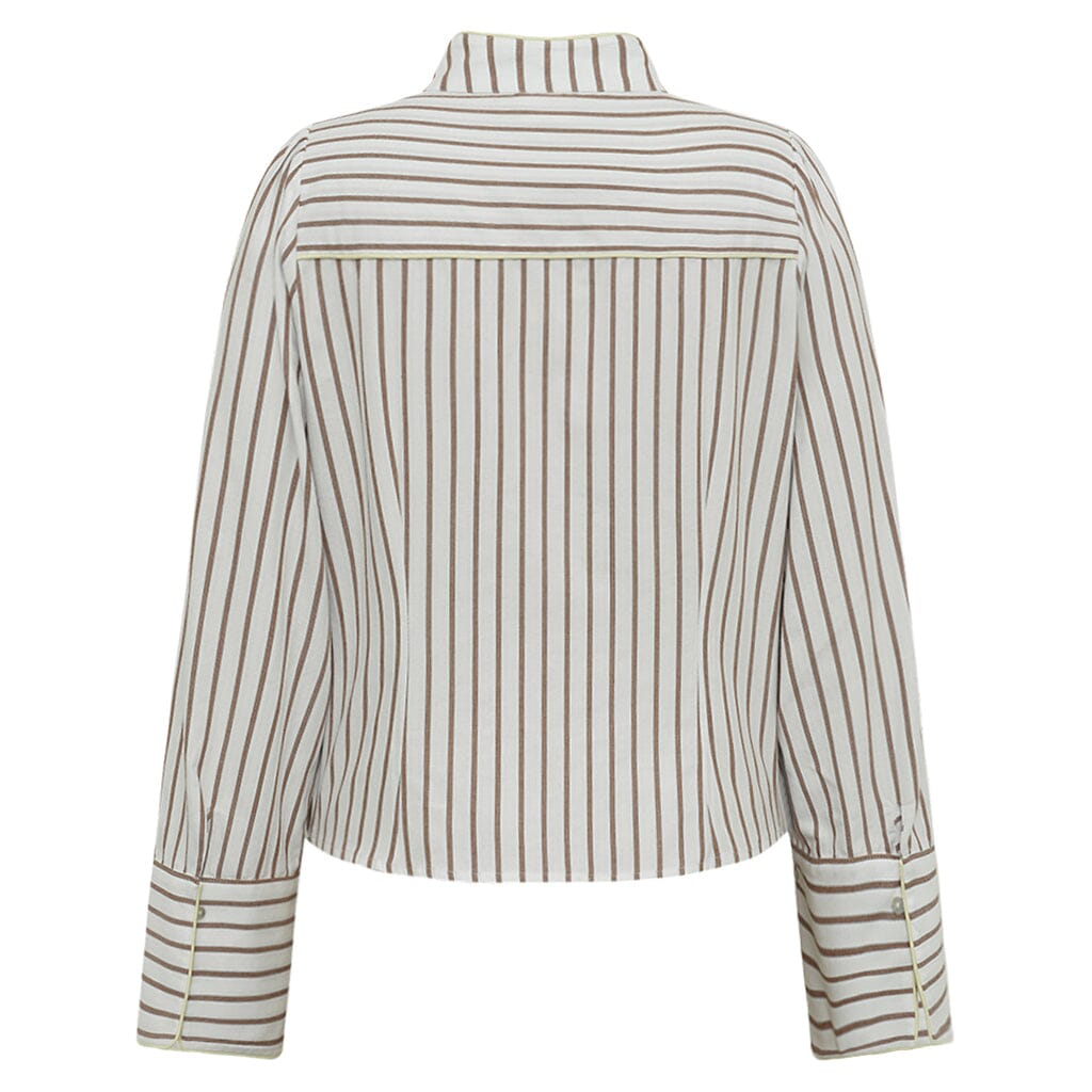 Gossia - Nicogo Shirt G2851 - Off-White/Brown Stripes Skjorter 