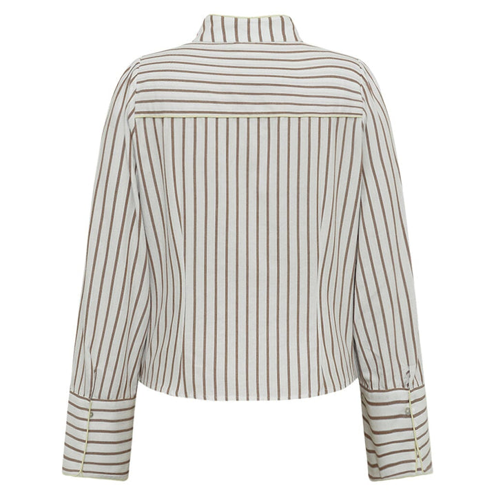 Gossia - Nicogo Shirt G2851 - Off-White/Brown Stripes Skjorter 