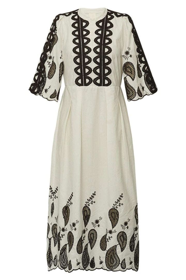 Gossia - Safinago Dress G2842 - Creme - Brown Kjoler 