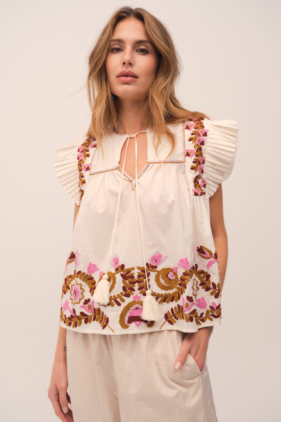 Gossia - Zarinago Blouse G2867 - Off-White Bluser 