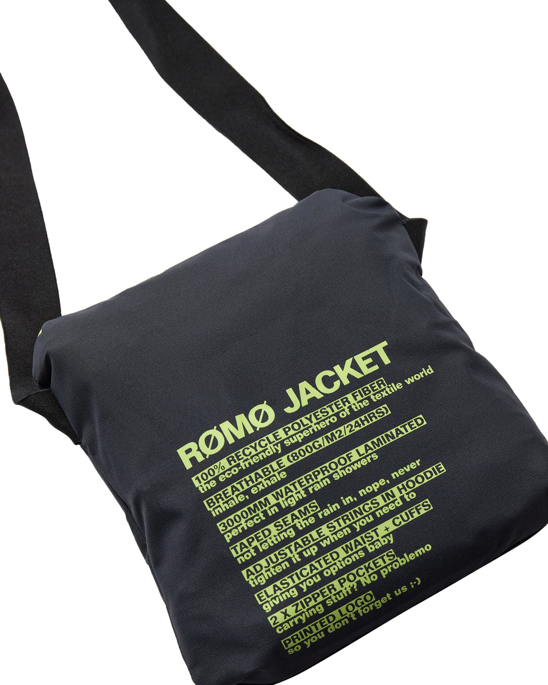 H2O - H2Rømø Festival Lw Rain Jacket Packable 100980-2 - 7021 - Navy/Lime Regntøj 
