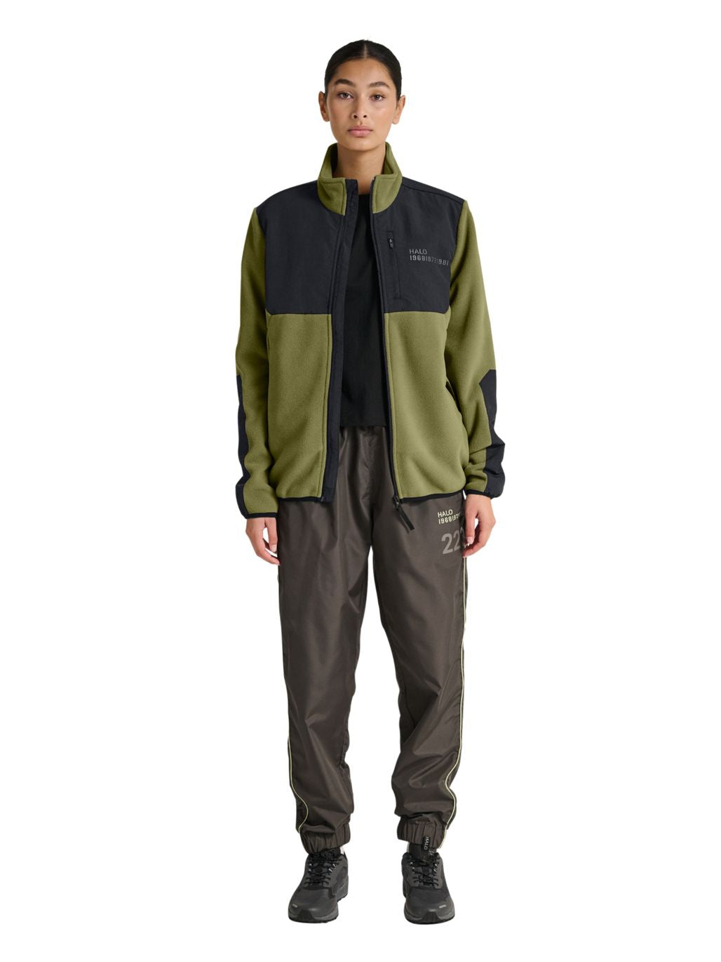 Halo - Blocked Zip Fleece 610209 - 6096 - Olive Drab Jakker 