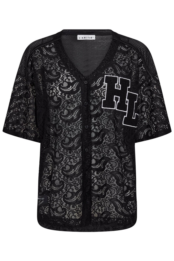 Haute L'Amitié - Court Lace Tee HL10466 - Black T-shirts 