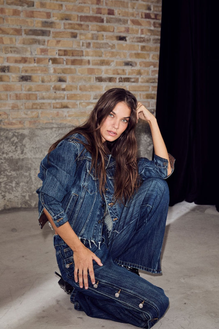 Haute L'Amitié - Denize Button Jeans HL10489 - Denim Blue Jeans 