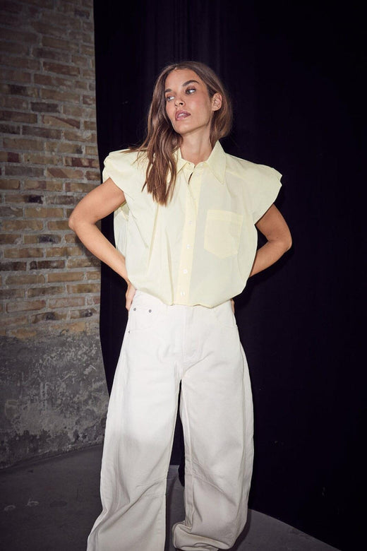 Haute L'Amitié - Dinnie Ns Poplin Shirt HL10846 - Pale Yellow Skjorter 