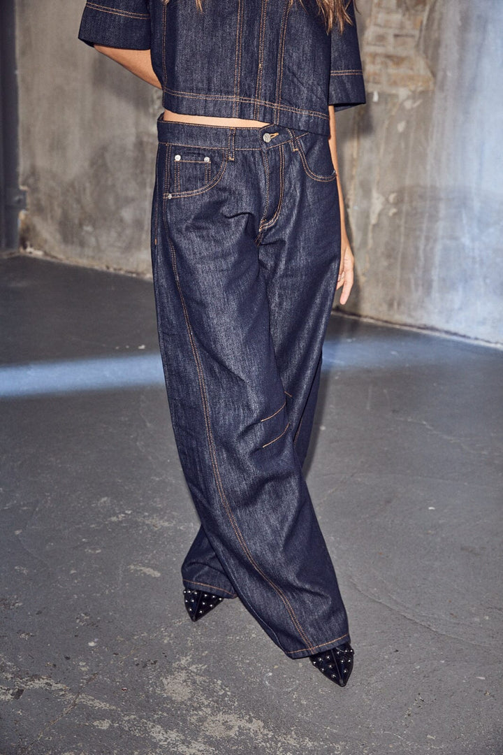 Haute L'Amitié - Drew Barrel Panel Jeans Unwashed HL10569 - Used Denim Jeans 