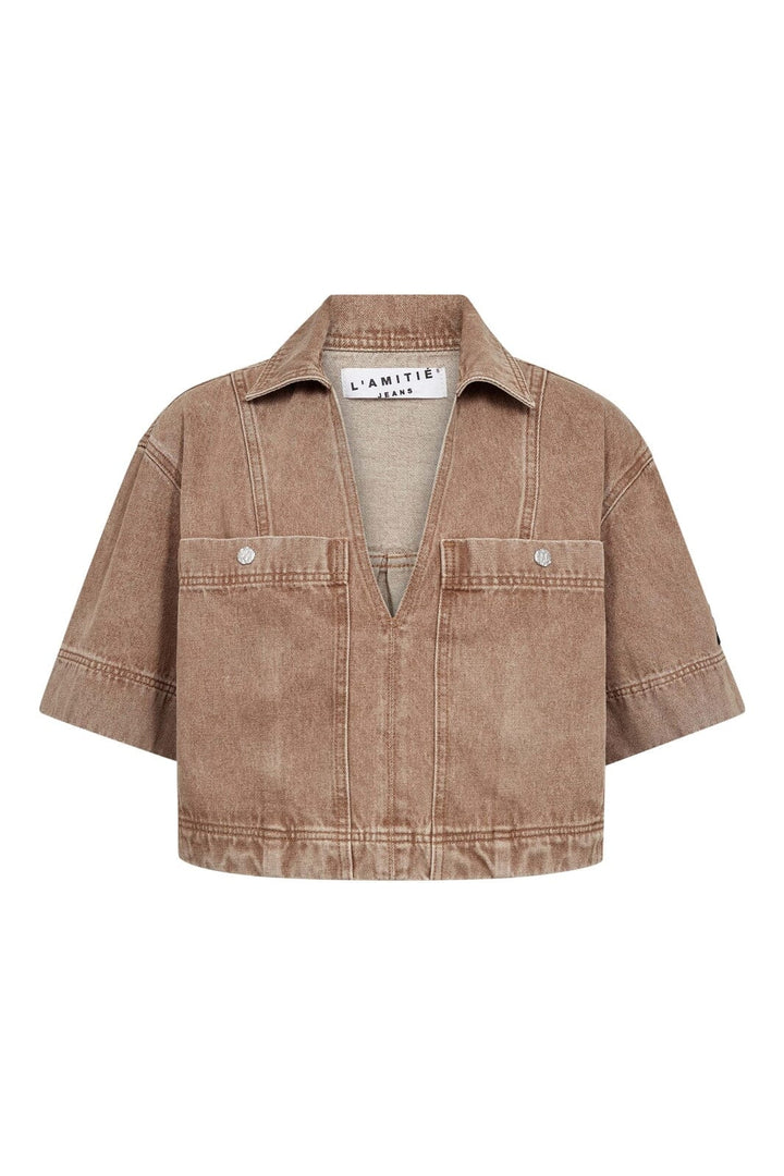 Haute L'Amitié - Drew Denim Top HL10575 - Camel