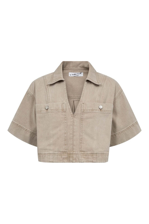 Haute L'Amitié - Drew Denim Top HL10643 - Khaki