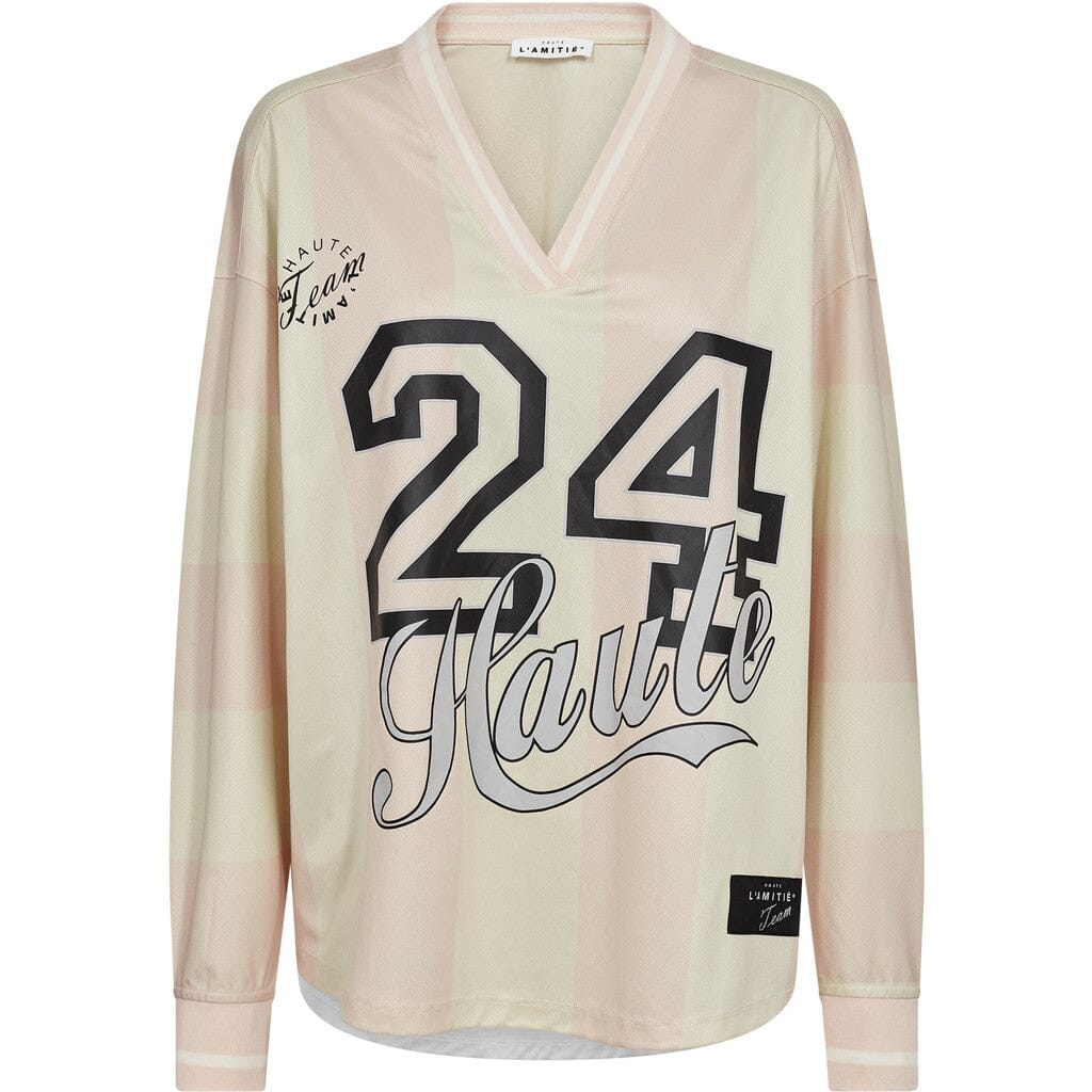 Haute L'Amitié - Haute 24 Stripe Blouse HL10419 - Iced Rose/ Pearl Bluser 
