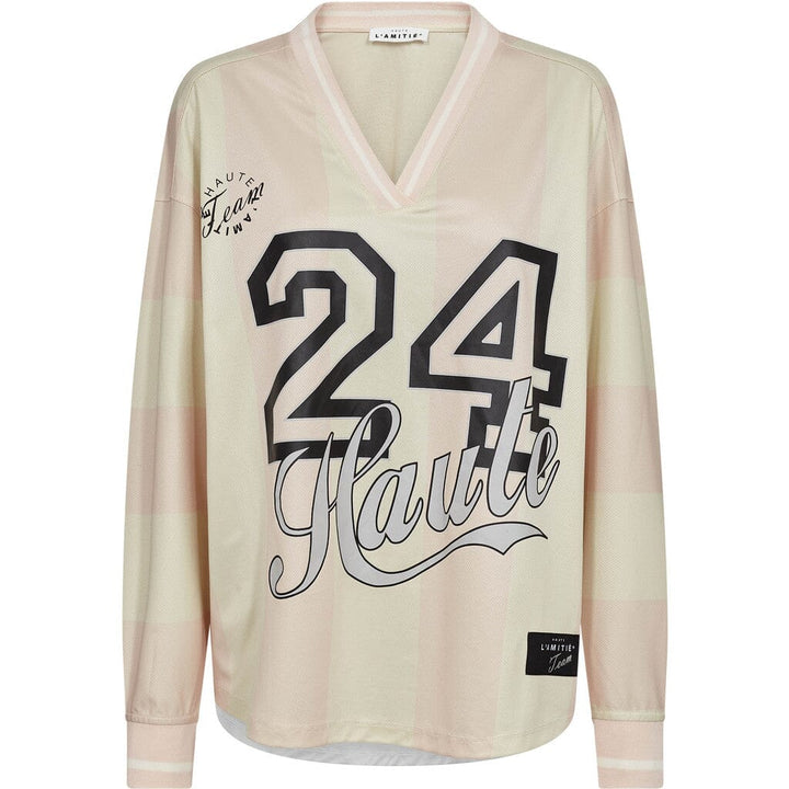 Haute L'Amitié - Haute 24 Stripe Blouse HL10419 - Iced Rose/ Pearl Bluser 