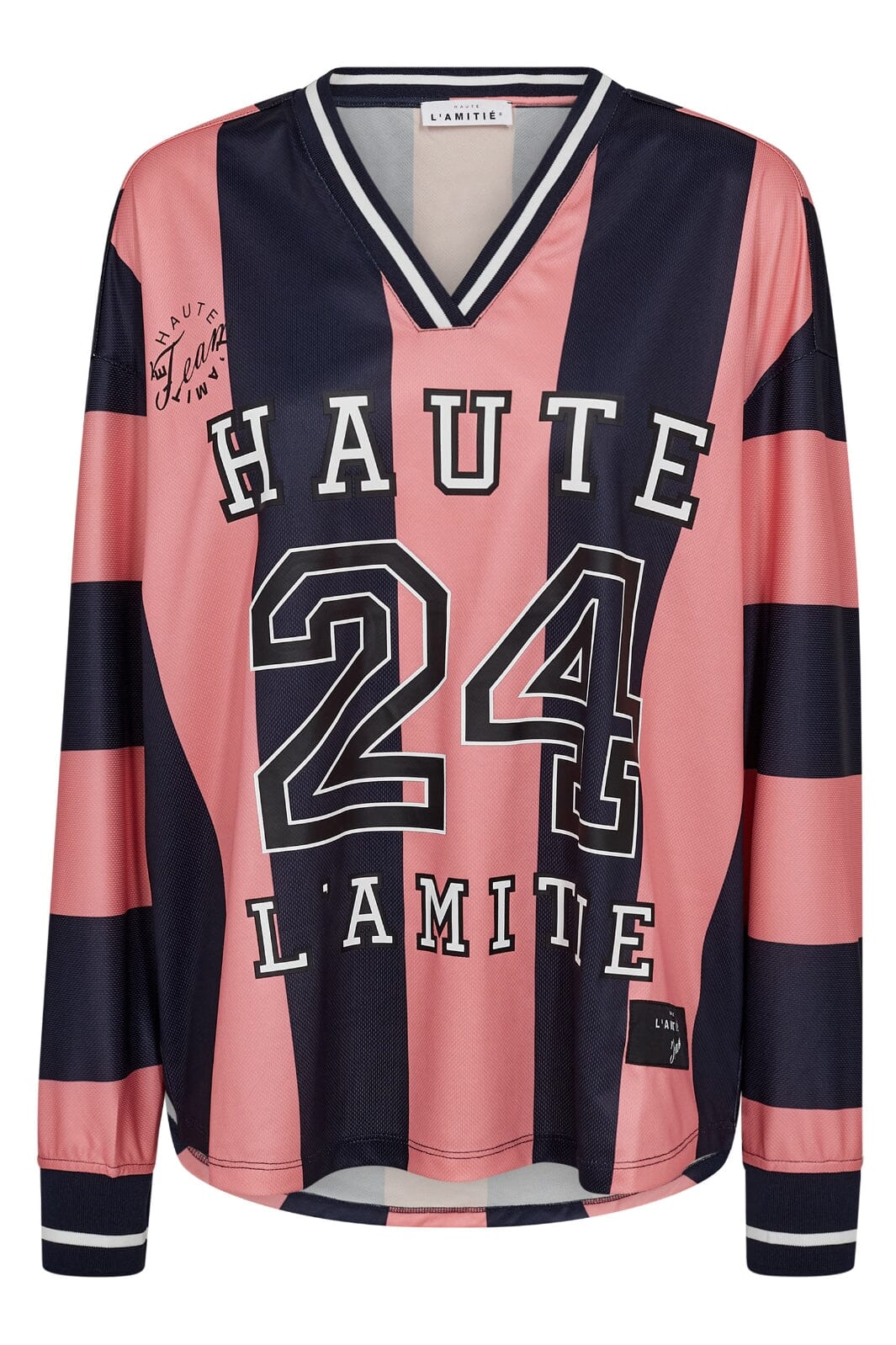 Haute L'Amitié - Hl24 Stripe Football Blouse HL10484 - Navy/Pink Bluser 