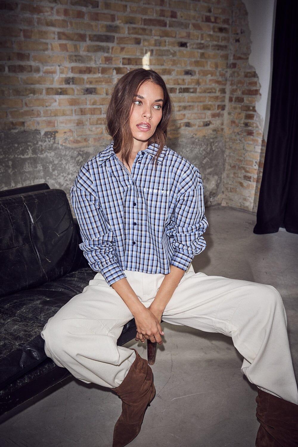 Haute L'Amitié - Isolde Check Shirt HL10828 - Blue Check Skjorter 