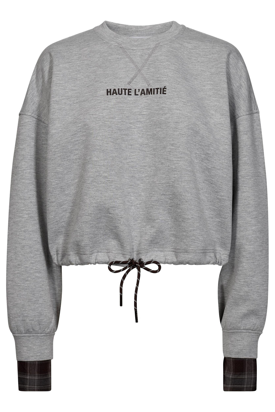 Haute L'Amitié - Maxi Crop Shirt Cuff Sweat Hl11155 - Grey Melangé Skjorter 