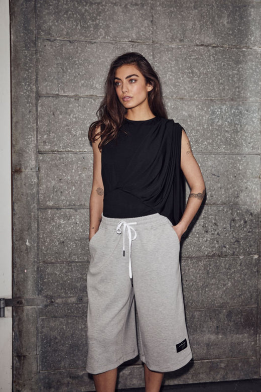 Haute L'Amitié - Maxi Sweat Bermuda HL10620 - Grey Melangé Shorts 