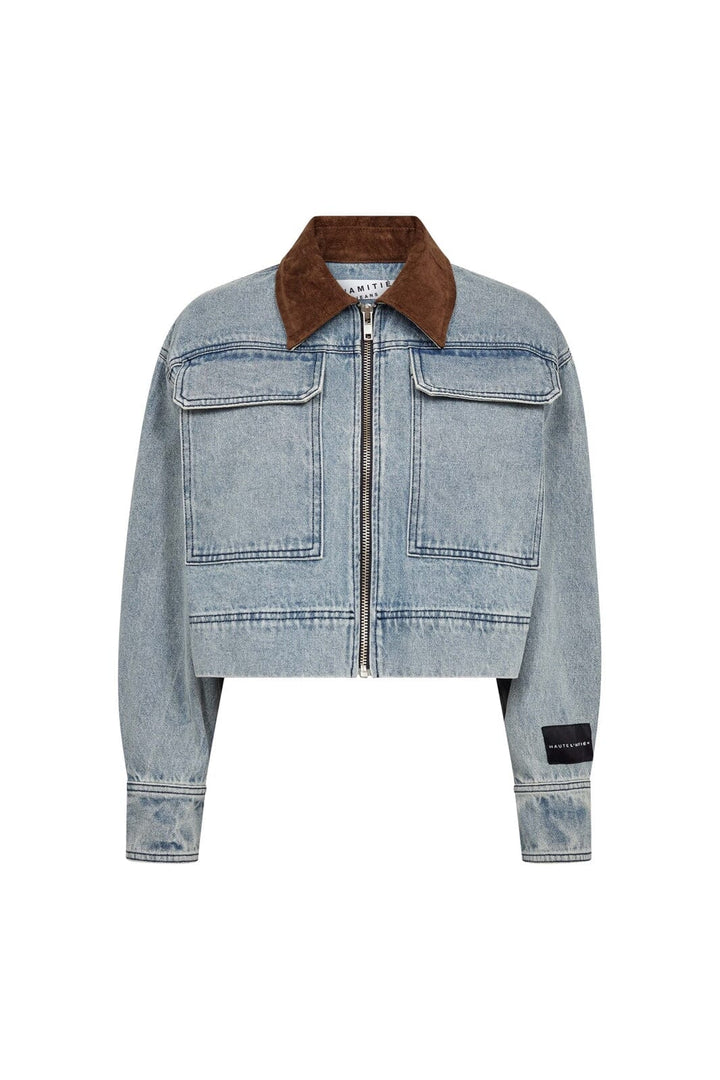 Haute L'Amitié - Meliza Crop Denim Jacket HL10492 - Denim Blue
