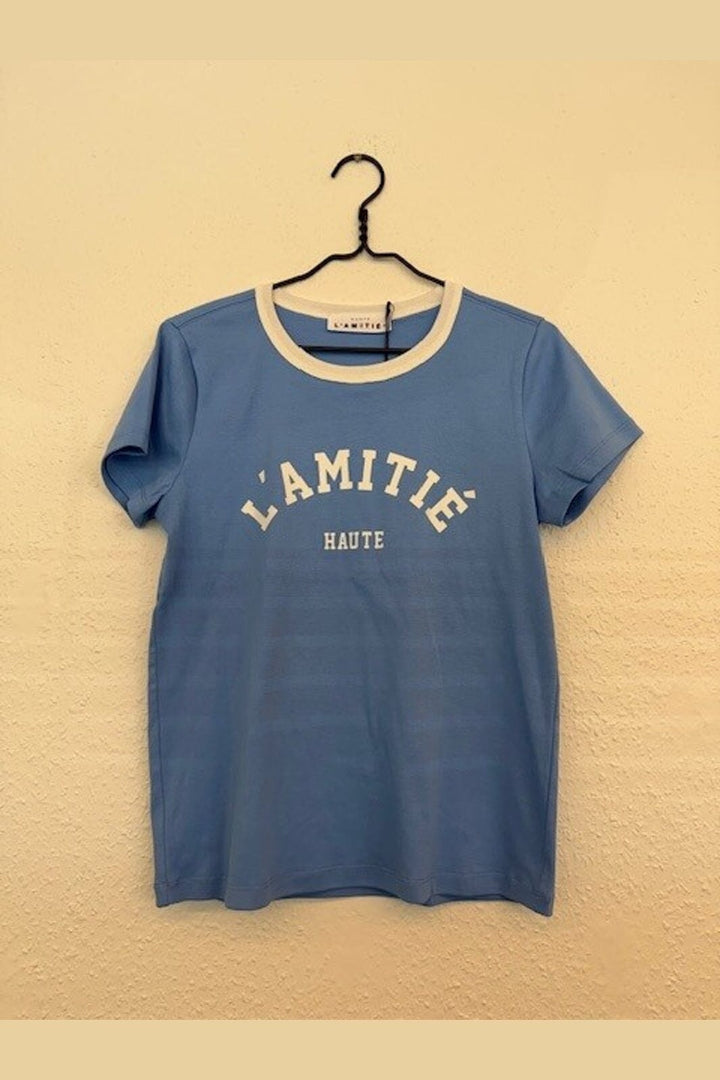 Haute L'Amitié - Neckline Logo Tee HL10006 - New Blue/ White Print