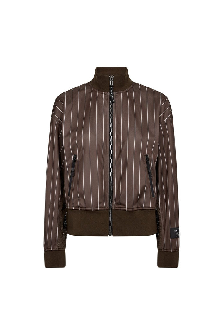 Haute L'Amitié - Pin Stripe Zip Sweat HL10542 - Mocca