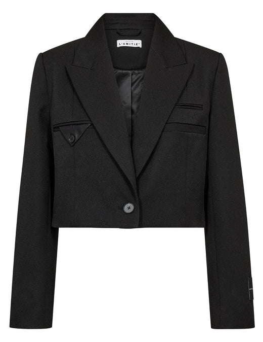 Haute L'Amitié - Premiere Crop Strap Blazer HL10475 - Black Blazere 
