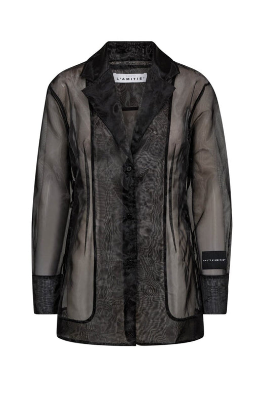 Haute L'Amitié - Ring Organza Blazer Shirt HL10632 - Black