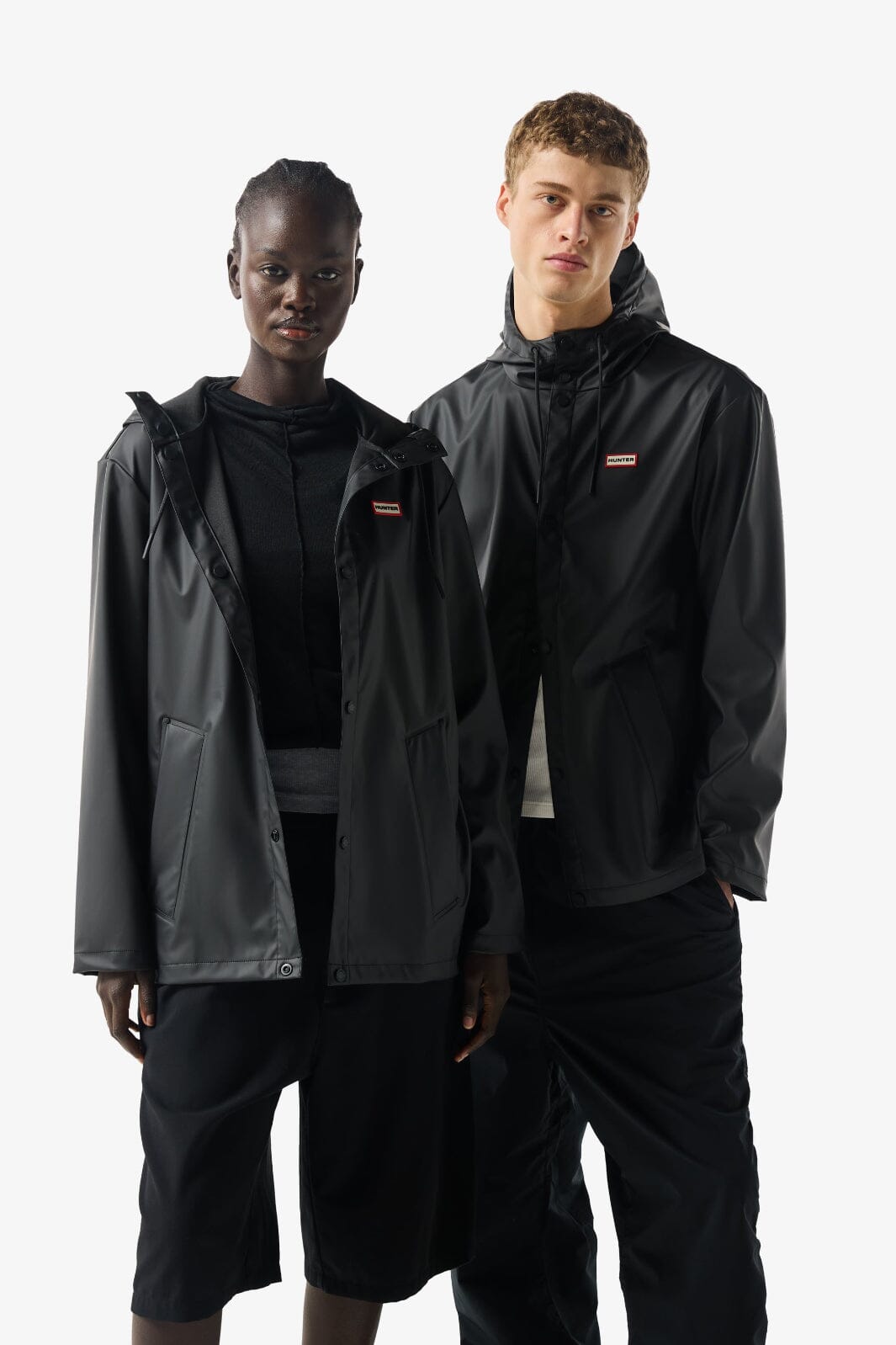 Hunter - Izzy Pu Hooded Jacket Haru0012251hb - Black Regnjakker 
