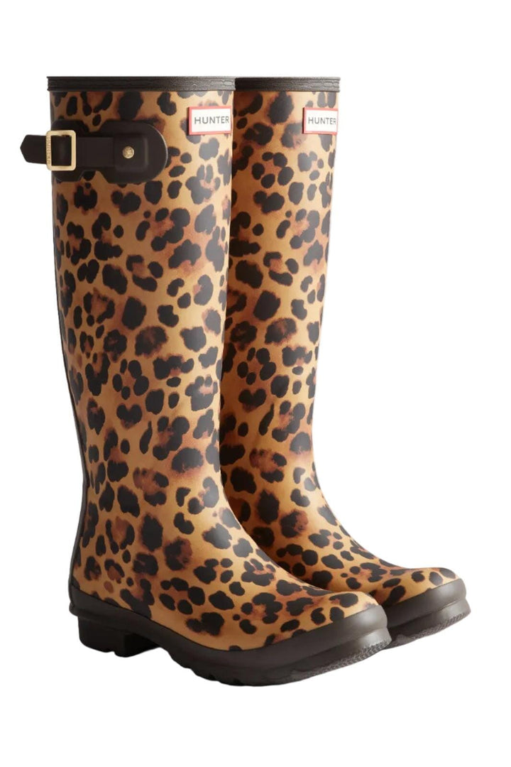 Hunter - Womens Original Tall Leopard Boot Hfrw0009261lo - Leopard Print/chocolate Brown Gummistøvler 