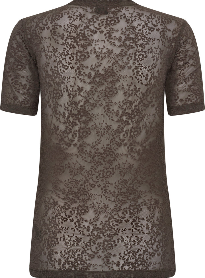 Hype The Detail - Lace Tee, Slim 852-2 - 2 - Brun T-shirts 