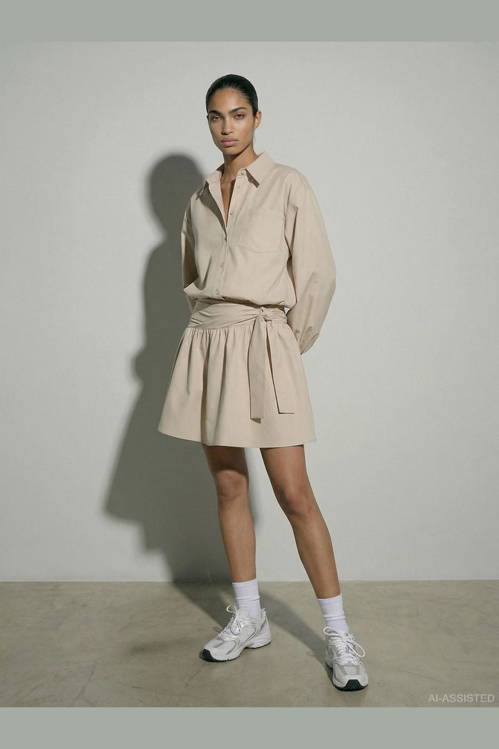 Hypedrop - Hdkaren Ls Volume Tie Shirt 32000841 - 5189344 - White Swan