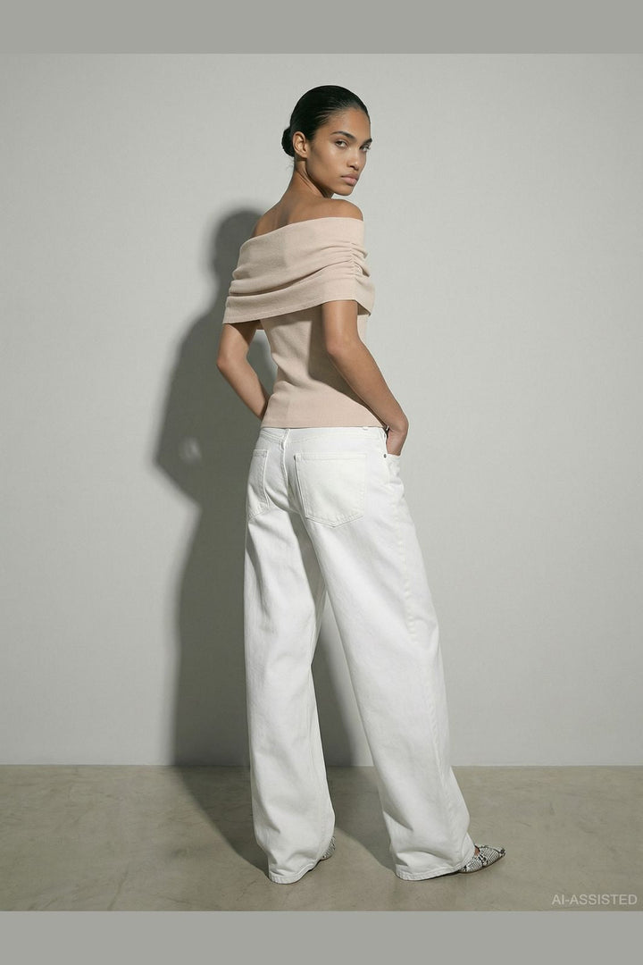 Hypedrop - Hdkhloe Off-Shoulder Knit 32000833 - 5191891 - White Swan