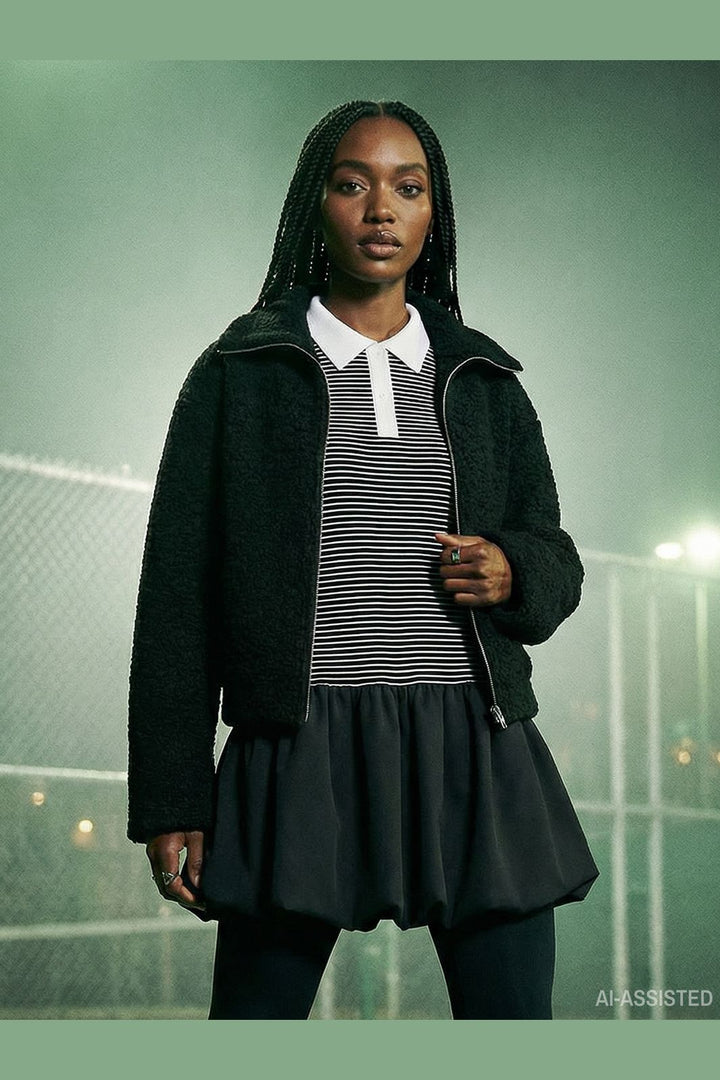Hypedrop - Hdyuna Ss Polo Balloon Dress 32000587 - 5140141 - Black