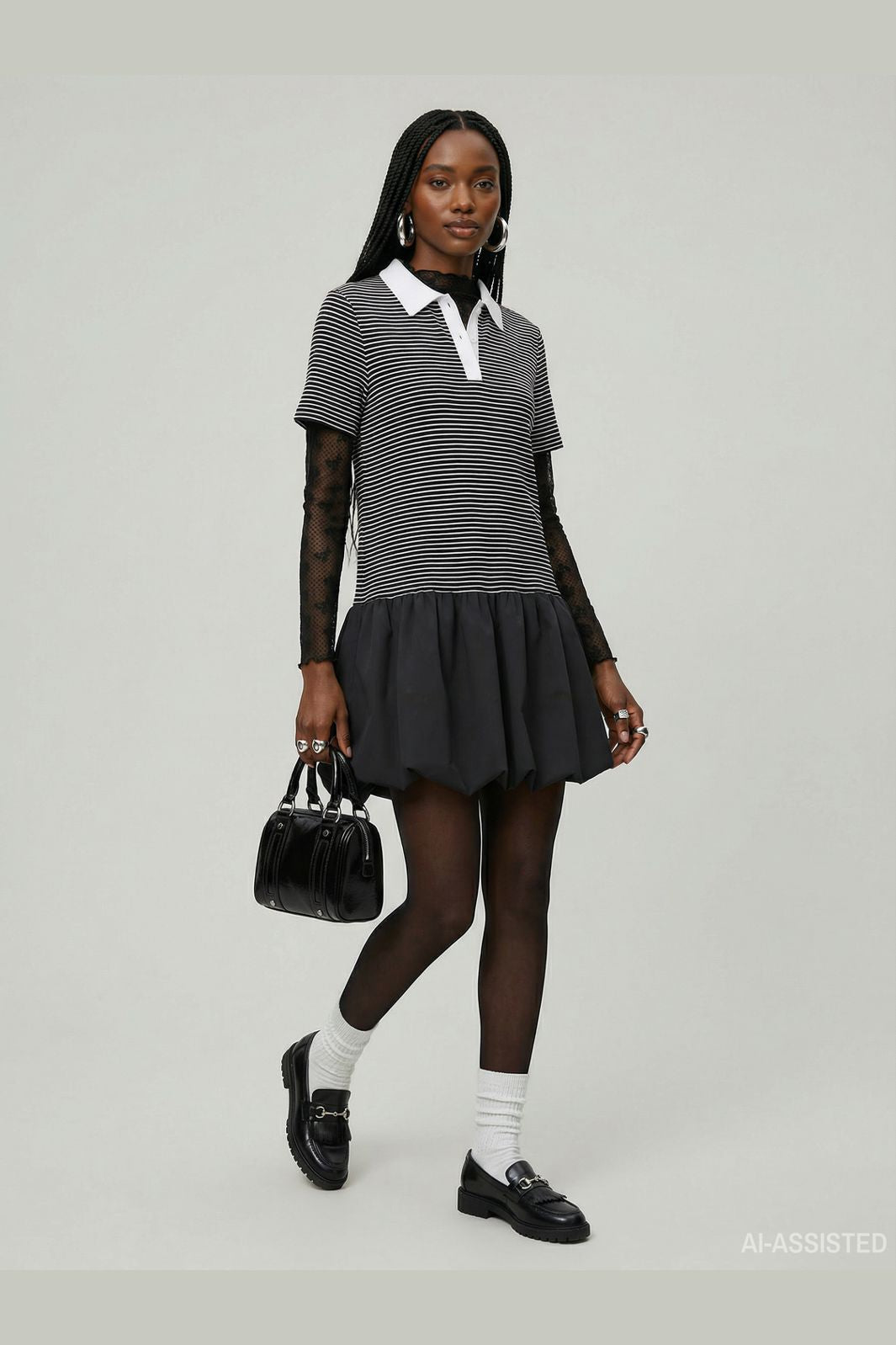 Hypedrop - Hdyuna Ss Polo Balloon Dress 32000587 - 5140141 - Black