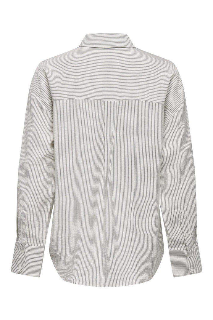 JDY - Jdybarlie Life L/S Shirt Dia - 4905940 Cloud Dancer Black