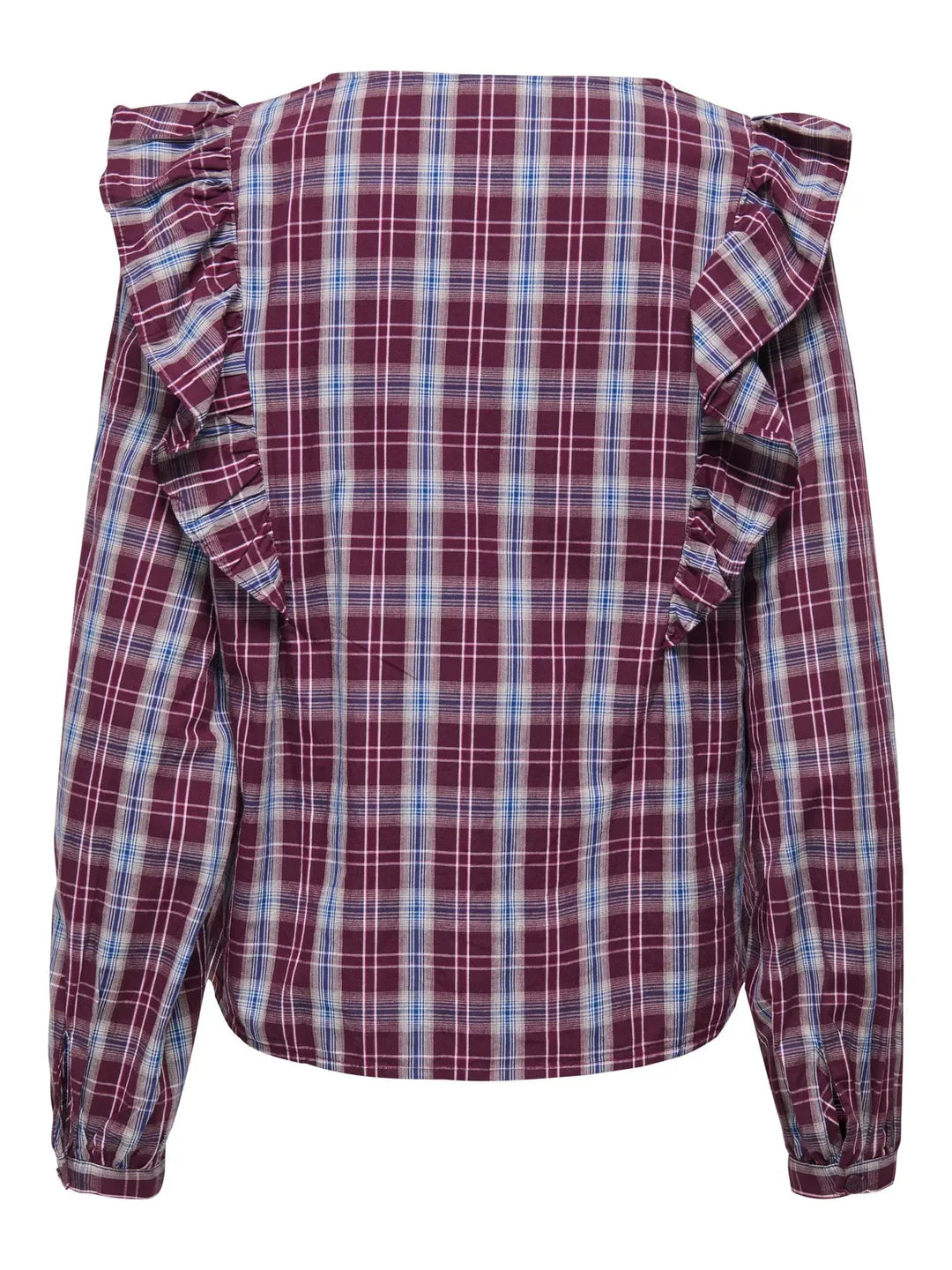 JDY - Jdydolly L/S Check Top - 4933633 Fig Black & Total Eclipse Bluser 