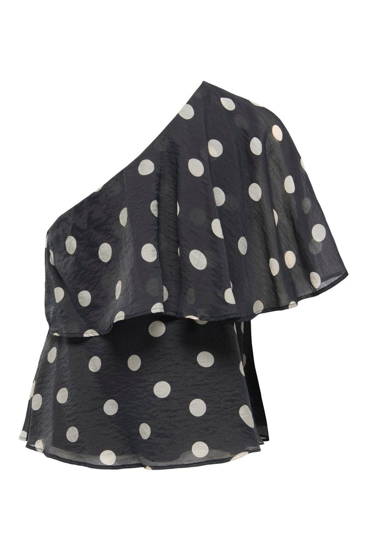 JDY - Jdyfay Life One-Shoulder Top - 5083205 Black Pristine Dot
