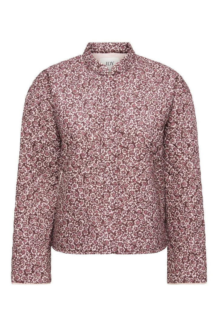 JDY - Jdyfia L/S Quilt Shacket - 4971473 Madder Brown Peach Dust Ditsy Flower