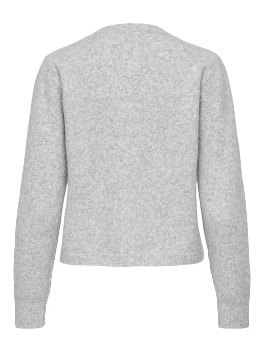 JDY - Jdyhaylee L/S Flower Cardigan Knt - 5021961 Light Grey Melange Cardigans 
