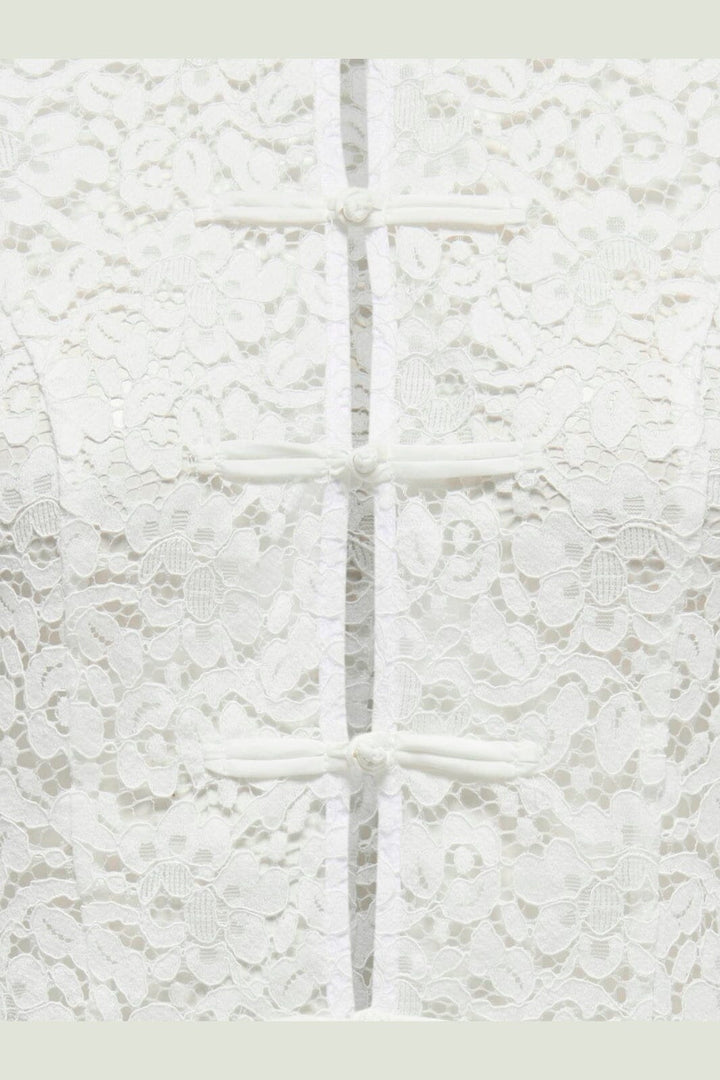 JDY - Jdyisolde S/L Buttons Lace Top - 5221847 Cloud Dancer