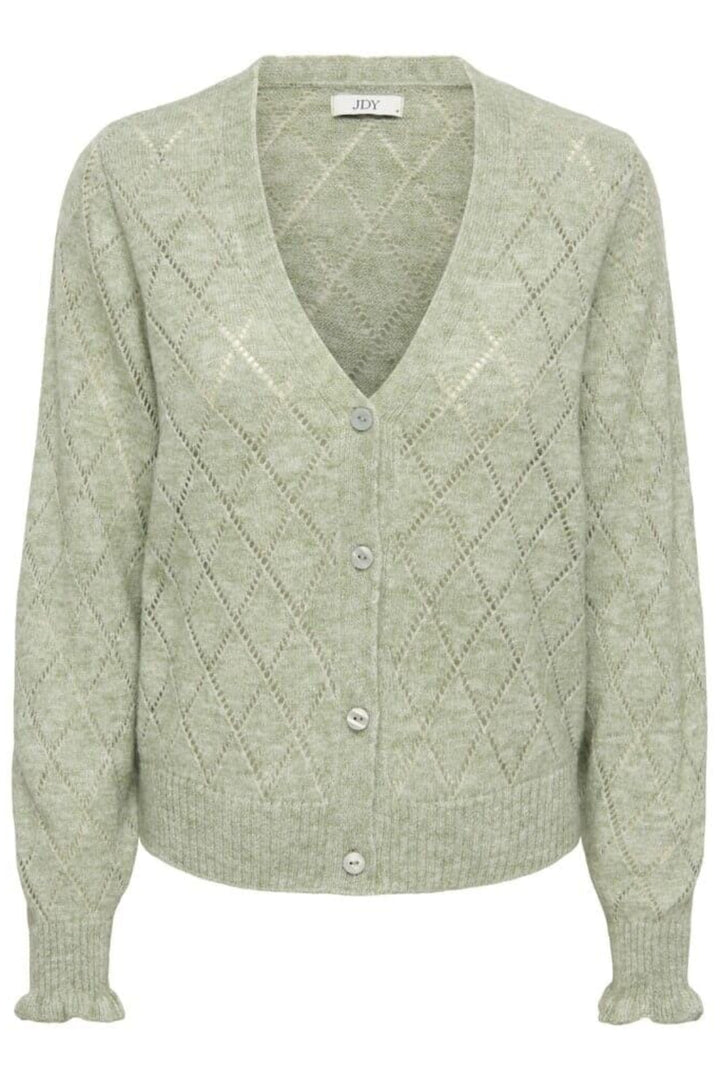 JDY - Jdyletty L/S V-Neck Struc Cardi Knt - 4963472 Seagrass Melange Cardigans 