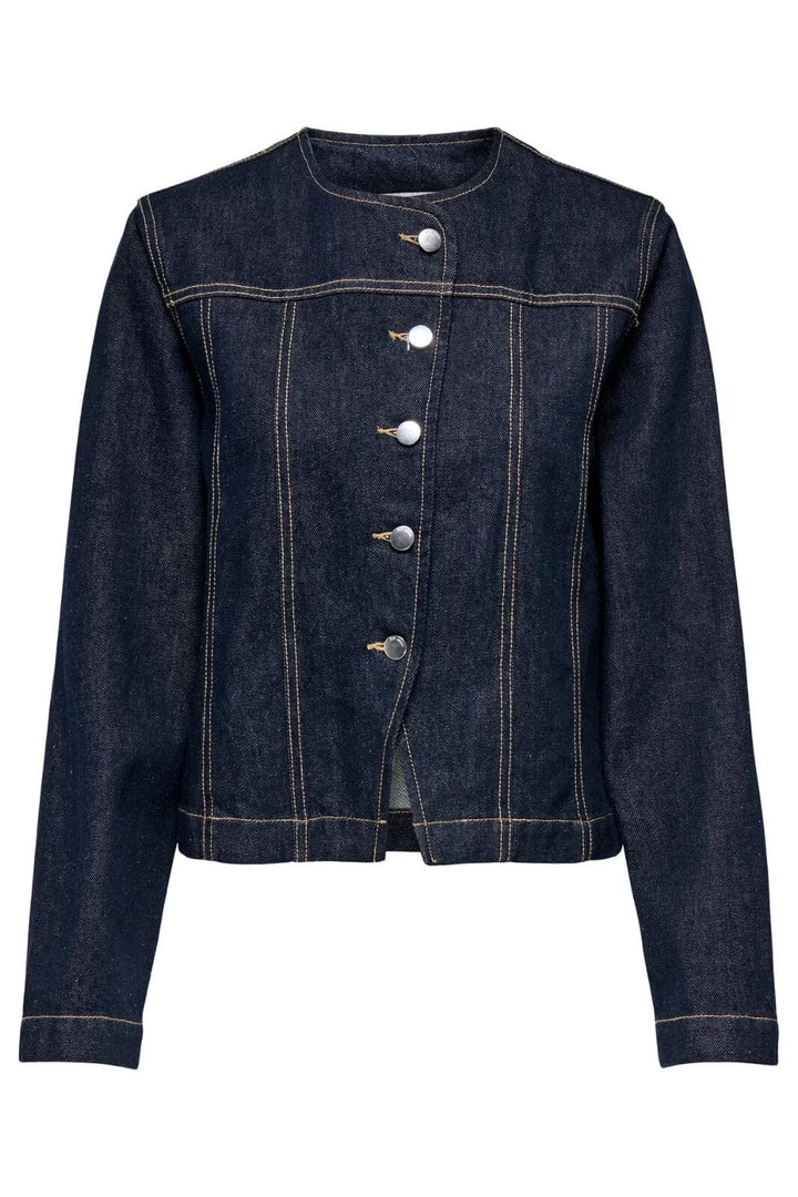 JDY - Jdylouise-Lilie Ls Button Jacket - 4889792 Dark Blue Denim Jakker 