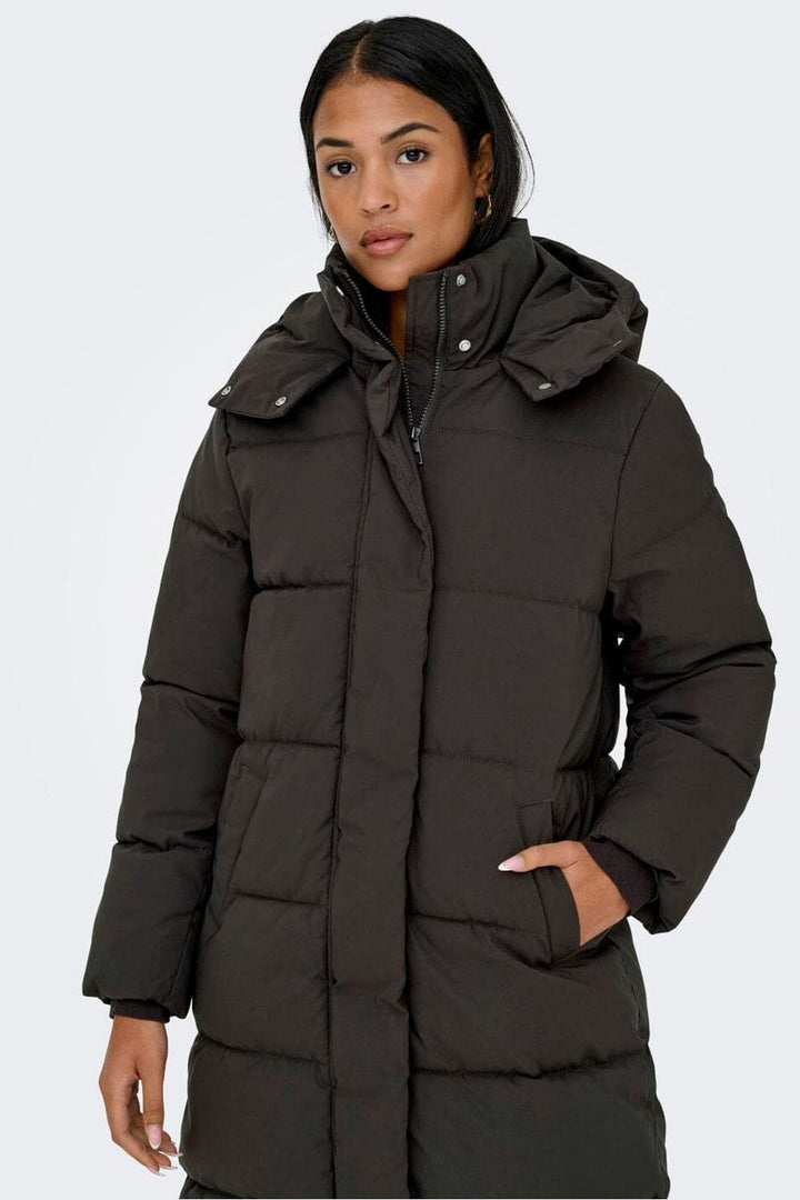 JDY - Jdymaja Long Padded Jacket Yfm - 5000375 Chocolate Torte Dtm Jdy Lining