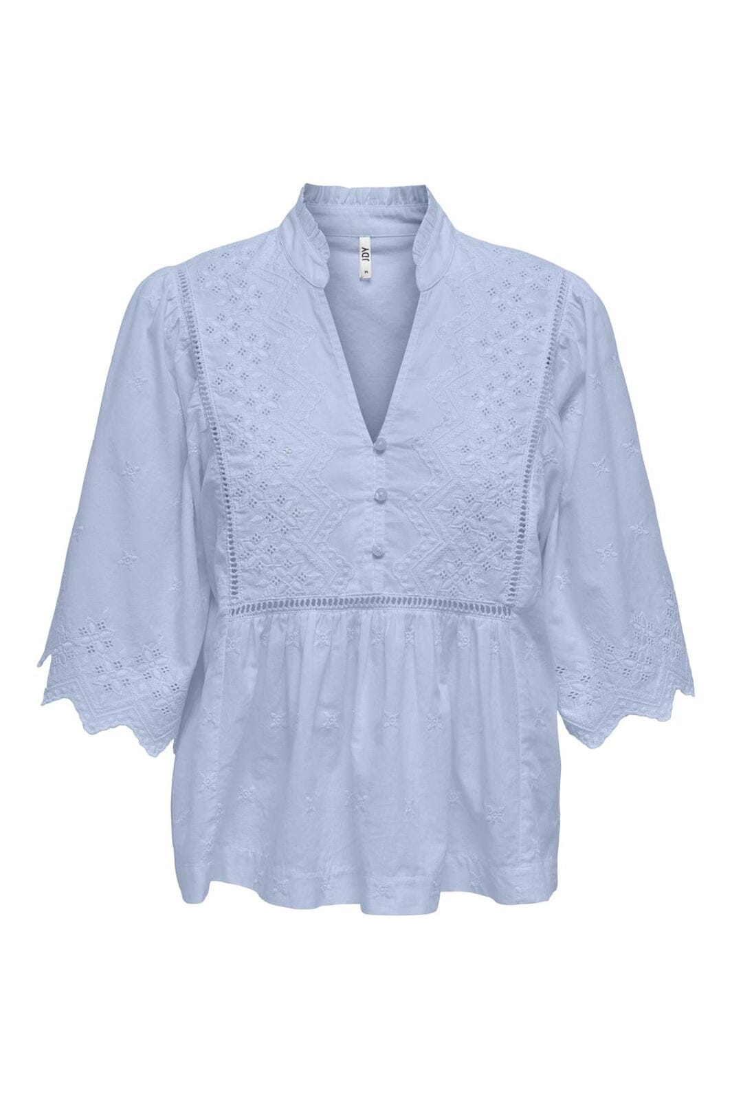 JDY - Jdymaya 2/4 Embroidery Top - 5026864 Halogen Blue