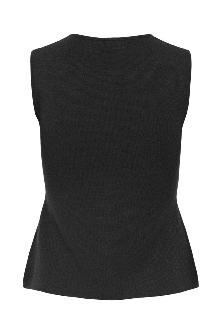 JDY - Jdyriley S/L O-Neck Two Way Zip Vest Knt - 4907209 Black